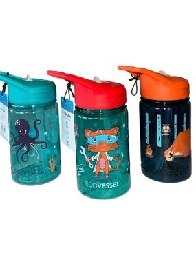 Ecovessel Splash 12 Oz Kids Reusable Water Bottle - pick your design